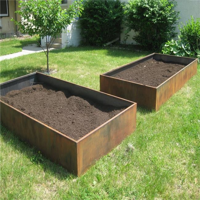 Garden Bottomless Metal Vegetables Planter Corten Steel Raised Garden Bed
