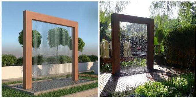 Rust Waterfall Garden Decoration Rust Waterfall Cascade Corten Steel Water Feature ...