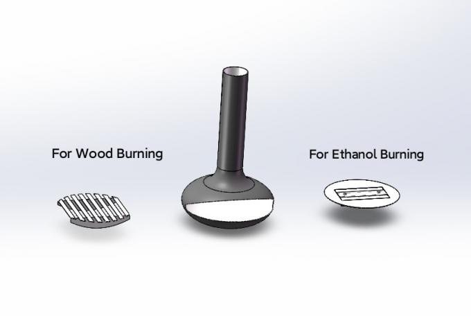 Suspended wood burning fireplace indoor steel custom black paint decorative 2