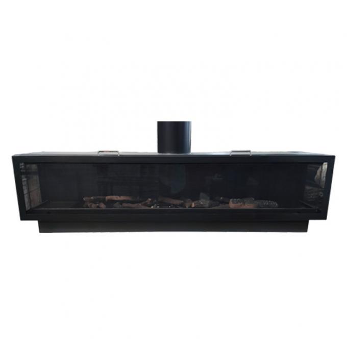 European Black Matte Carbon Steel Three-sided gas fireplace Propane Gas Natural Gas Fireplaces 0