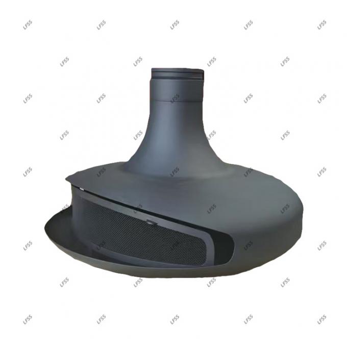 Suspended wood black  fireplace burning rooftop fireplace indoor steel custom 22