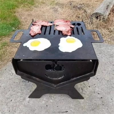 Wood Burning Foldable Camping Outdoor Steel Fire Pits Barbecue Charcoal Grill