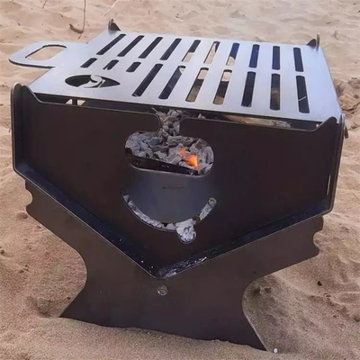 Wood Burning Foldable Camping Outdoor Steel Fire Pits Barbecue Charcoal Grill
