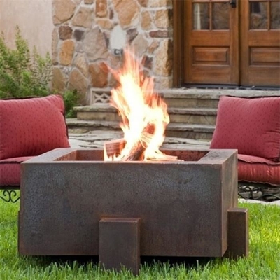 120cm Larger Outdoor Heating Square Corten Steel Wood Burning Fire Pit Table