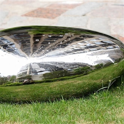 Garden High Polish Pebble Shape Stainless Steel Sculpture For Lawned