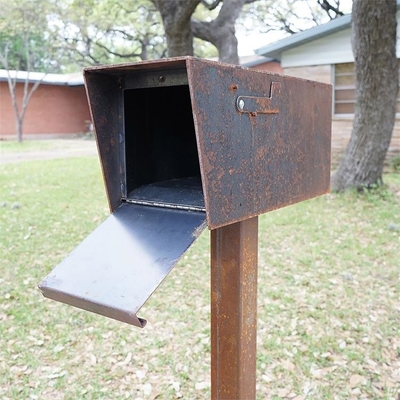 Antique Outdoor Wall Mounted Post Box Corten Steel Letter Box Waterproof