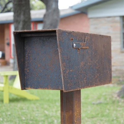 Antique Outdoor Wall Mounted Post Box Corten Steel Letter Box Waterproof