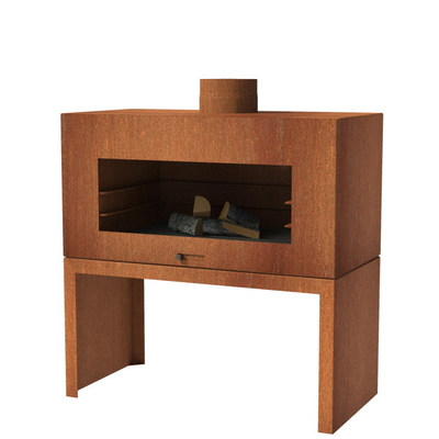 Free standing Wood Burning Steel Outdoor Chiminea Fireplace With Log Store