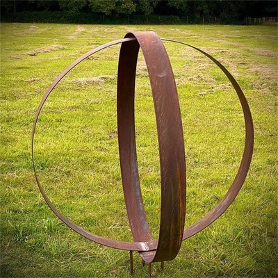 Large Rustic Metal Ring Circle Garden Art Corten Steel Garden Ring Hoop Sculpture