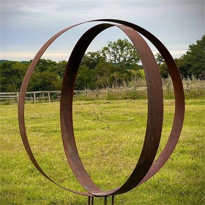 Large Rustic Metal Ring Circle Garden Art Corten Steel Garden Ring Hoop Sculpture