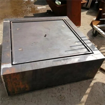 Black Surface Pool Fountain Outdoor Carbon Steel Water Feature For Garden