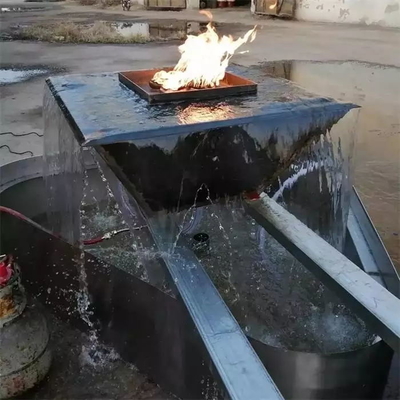 Black Decorative Metal Gas Waterfall Fire Pit Bowl Heaters For Swimming Pool