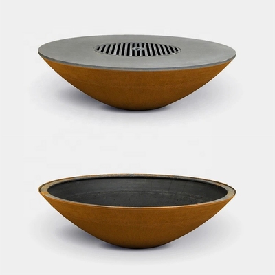 Modern Design Rusty Outdoor Charcoal BBQ Grills Corten Steel BBQ Fire Bowl Pit