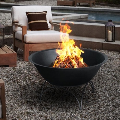 80cm Black Painted Outdoor Wood Charcoal Burner Round Metal Fire Bowl Pit