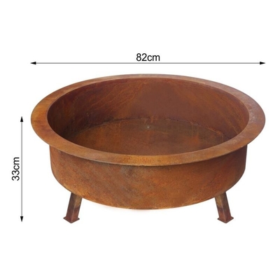 Outdoor Round Courtyard Metal Heating Brazier Fire Pit Corten Steel Fire Bowl