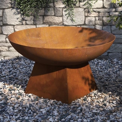 80cm Backyard Rusty Metal Fire Bowls Corten Steel Wood Burning Outdoor Fire Pit