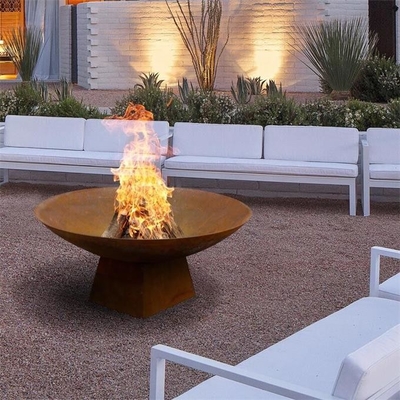 80cm Backyard Rusty Metal Fire Bowls Corten Steel Wood Burning Outdoor Fire Pit