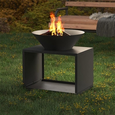 Black Garden Heater Firewood Log Storage Steel Wood Burning Outdoor Fire Pit