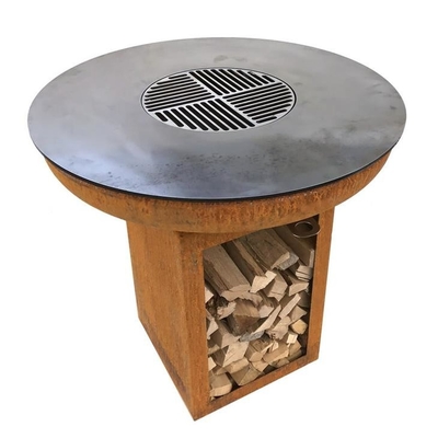Modern Cooking Charcoal Barbecue Grill Corten Steel Outdoor Fire Bowl BBQ