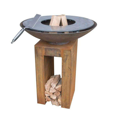Modern Cooking Charcoal Barbecue Grill Corten Steel Outdoor Fire Bowl BBQ