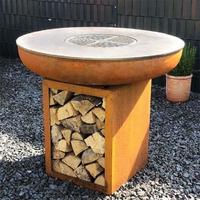 Modern Cooking Charcoal Barbecue Grill Corten Steel Outdoor Fire Bowl BBQ
