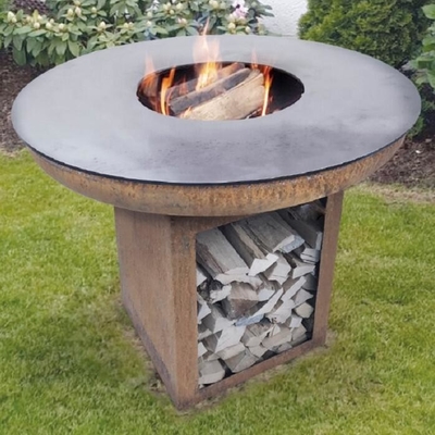 Modern Cooking Charcoal Barbecue Grill Corten Steel Outdoor Fire Bowl BBQ