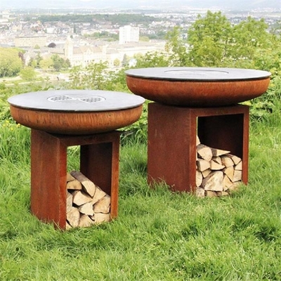 Modern Cooking Charcoal Barbecue Grill Corten Steel Outdoor Fire Bowl BBQ