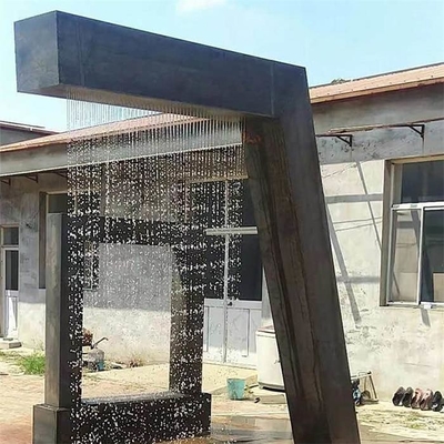 Corten Steel Rain Curtain Waterfall Decorative Outdoor