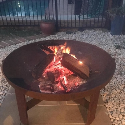 Customized Backyard Patio Heater Corten Steel Brazier Wood Burning Fire Bowl Pit