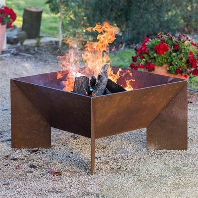 Laser Cutting Camping Heater Wood Burning Fire Pit Grill Portable Corten Metal Brazier