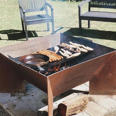 Laser Cutting Camping Heater Wood Burning Fire Pit Grill Portable Corten Metal Brazier