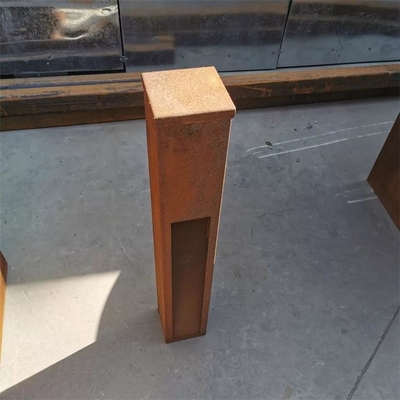 Decoration Outdoor Lighting Fixture Corten Steel Rust Color Bollard Lights