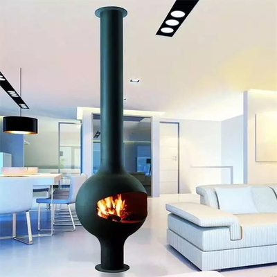 European Style Indoor Freestanding Ceiling Mounted Stove Wood Burning Fireplace