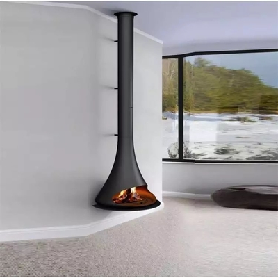 Europe Indoor Wood Burning Stove Decorative Suspended Ceiling Fireplace