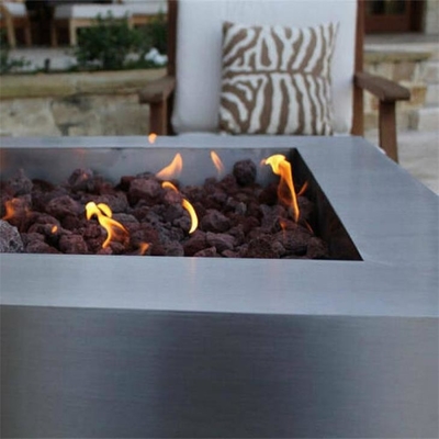 Portable Outdoor Sqaure Smokeless Bonfire Stove Stainless Steel Gas Fire Table