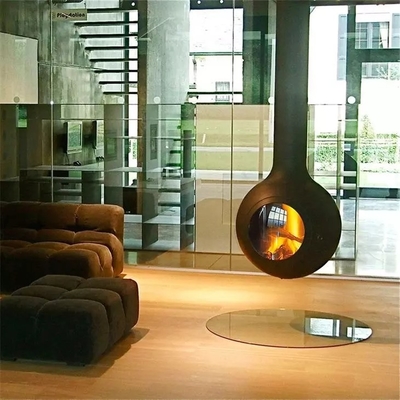 Europe Indoor Wood Burning Stove Decorative Ceiling Suspended Fireplace