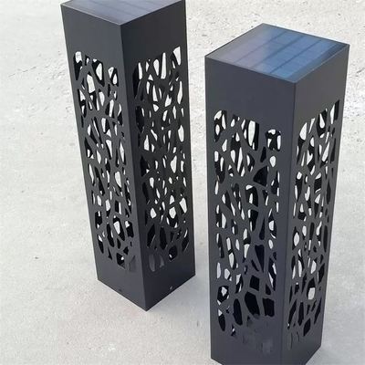 Modern Style Outdoor Powder Coating Black Steel Garden Lawn LED Light Boxes