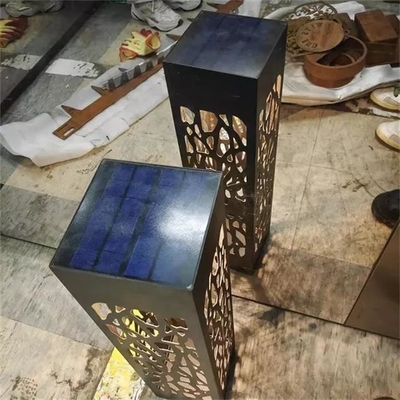 Modern Style Outdoor Powder Coating Black Steel Garden Lawn LED Light Boxes