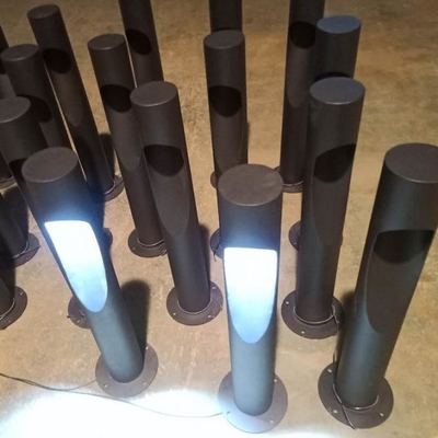 Outdoor Cylinder Led Solar Rust Metal Corten Garden Bollard Light Boxes