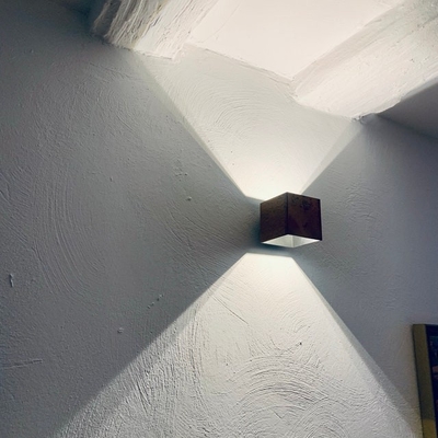 Hanging Outdoor Rust Patina Wall Spotlight Corten Steel Wall Lamp Boxes