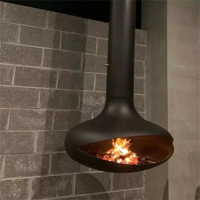 800mm Hanging Roof Mounted Suspended Wood Fireplace For Indoor Decorative