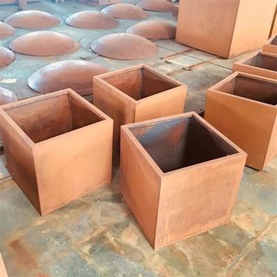 Customized Garden Rusty Modular Planters Box Corten Steel Flower Pot