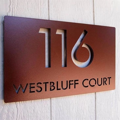 Custom Garden Ornaments Laser Cutting Rusty Corten Steel Wall Sign For Road