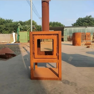 Wood Burning Outdoor Metal Fireplace Corten Steel Stove For Patio Heaters