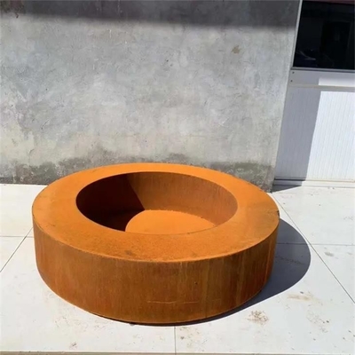 Outdoor Round Shape Wood Burning Corten Steel Fire Pit For Backyard