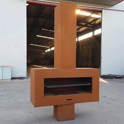 Large Outdoor Corten Metal Wood Burning Chimeneas Freestanding Fireplace