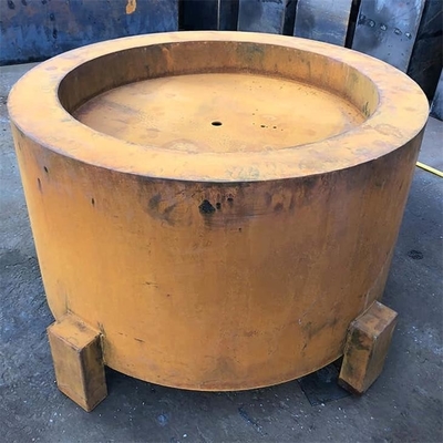 Large Outdoor Heater Round Corten Steel Outdoor Fire Table With T Shape Legs