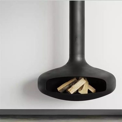100cm Modern Wall Mounted Indoor Hanging Wood Burning Suspended Fireplace