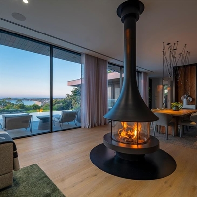 Oval Rotating Villa Ceiling Mounted Wood Stove Anti High Temperature