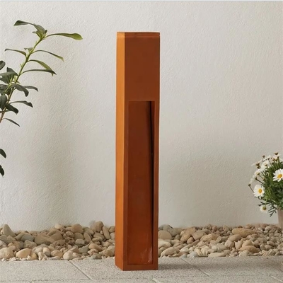 Outdoor Urban Led Solar Bollard Lights Box Corten Steel Garden Lighting